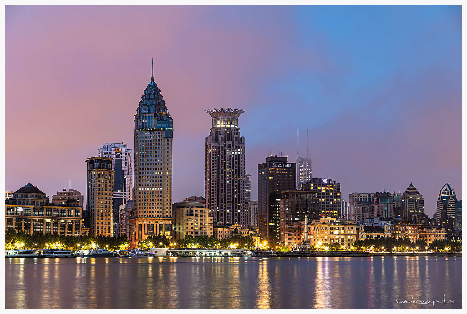 Bund Center before sunrise
