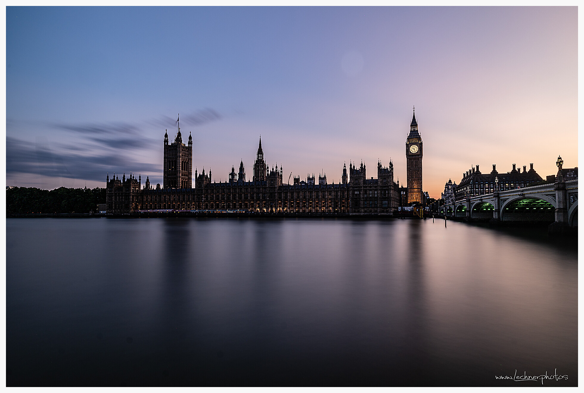 Big Ben and Houses of Parliament at dusk