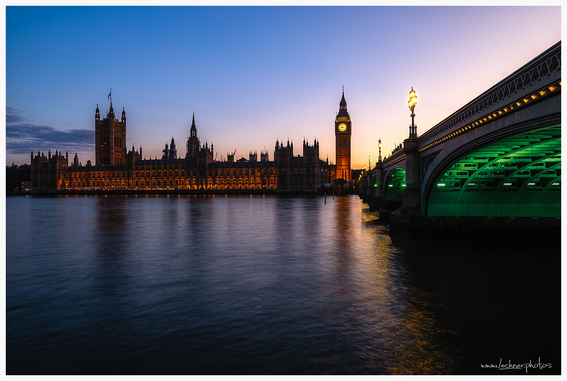 Big Ben and Houses of Parliament at dusk